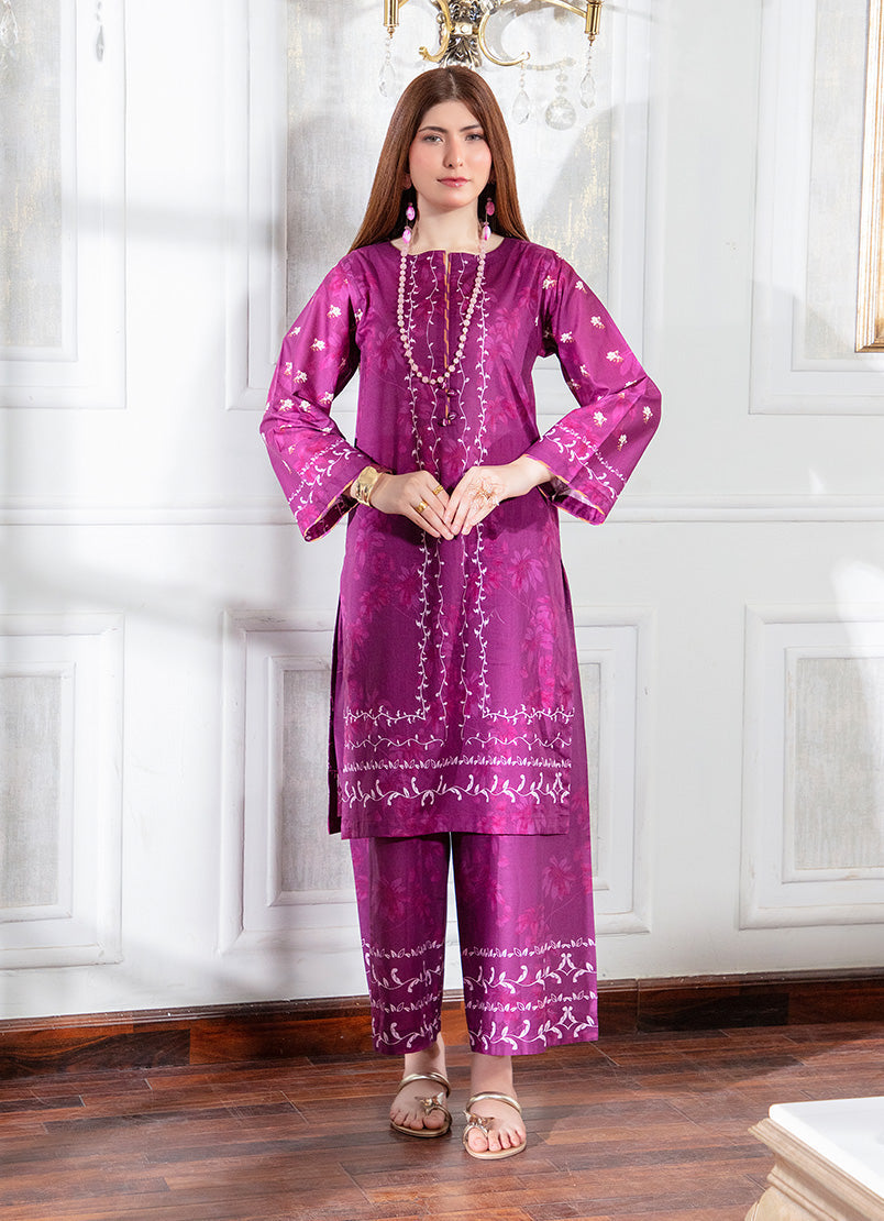 Elegant Maroon Printed 1 PC Shirt