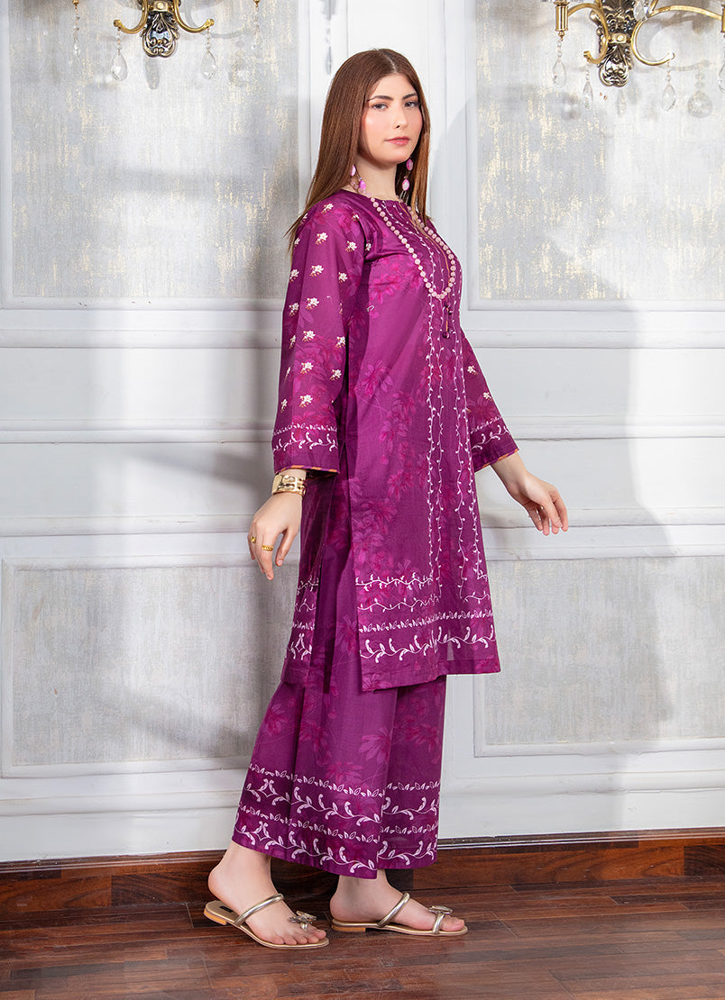 Elegant Maroon Printed 1 PC Shirt