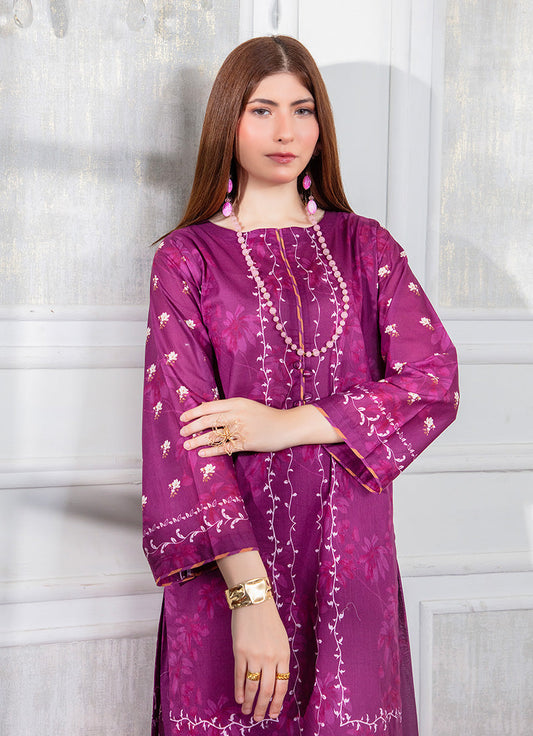 Elegant Maroon Printed 1 PC Shirt