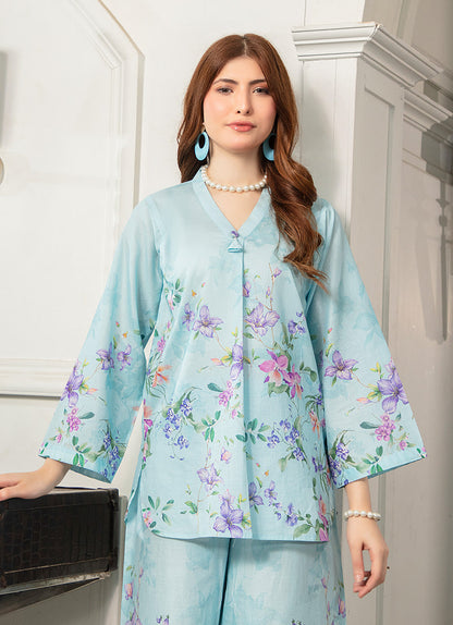 Light Blue Graceful Tunic 1 PC Shirt