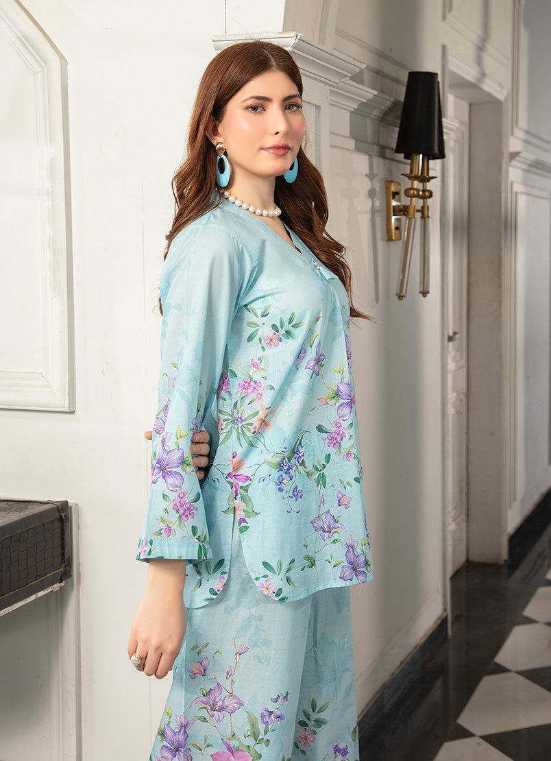 Light Blue Graceful Tunic 1 PC Shirt