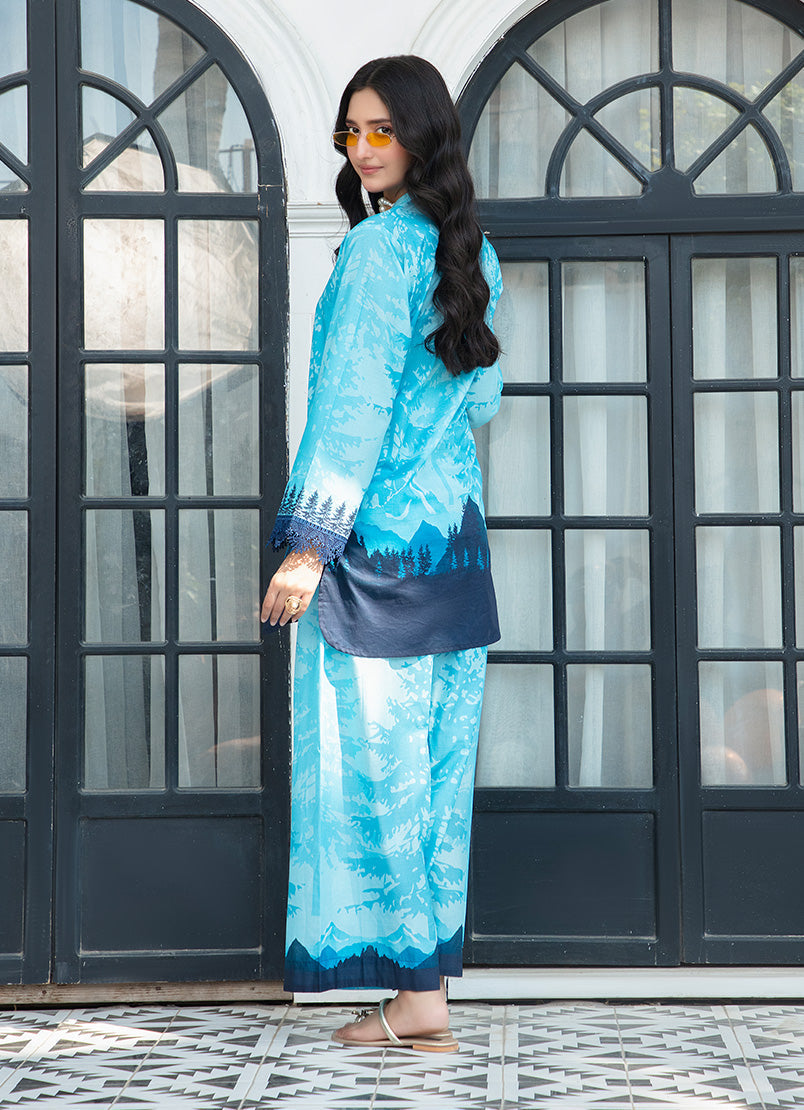 Sea Blue Premium Tunic 1 PC Shirt