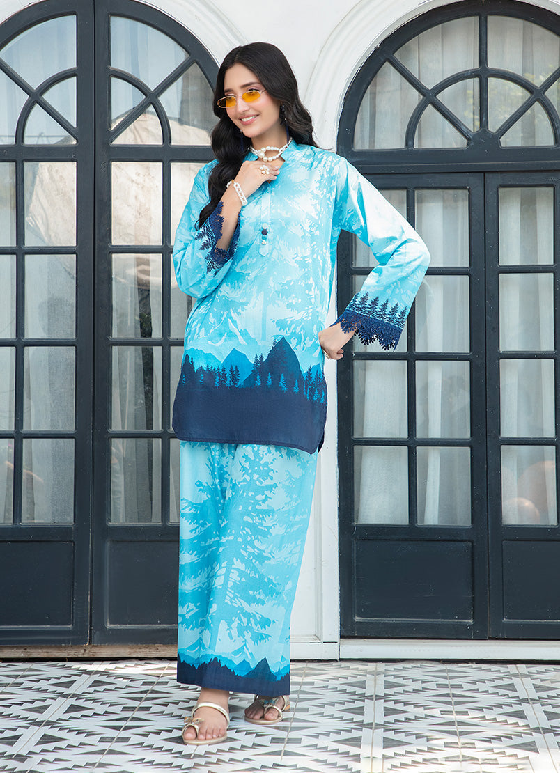 Sea Blue Premium Tunic 1 PC Shirt