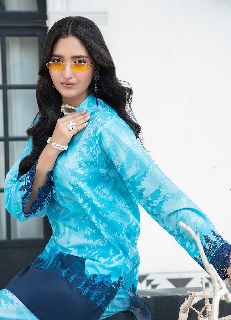Sea Blue Premium Tunic 1 PC Shirt