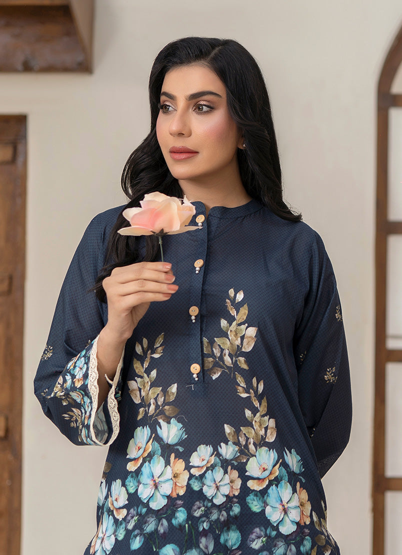 Royal Blue Elegant Tunic 1 PC Shirt