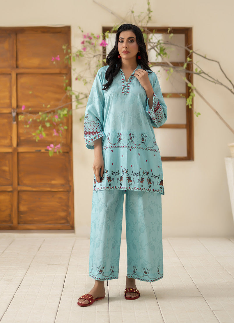Ice Blue Luxury 1 PC Shirt